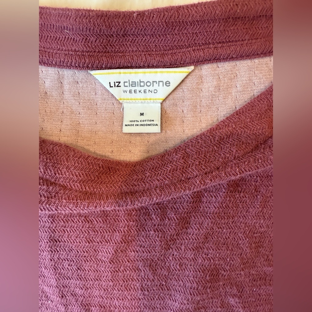 Liz Claiborne Mauve weekend Top sweater - Picture 2 of 7